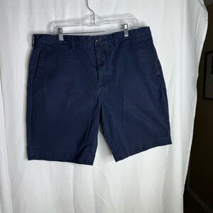Ralph Lauren Blue Flat Front Shorts Classic Cotton Style